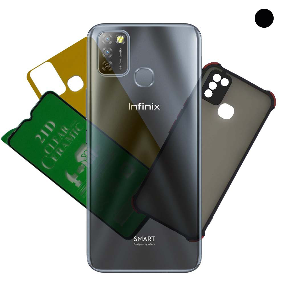  قاب ،محافظ صفحه نمایش ومحافظ پشت گوشی اینفینیکس مدل Infinix Smart 5 
