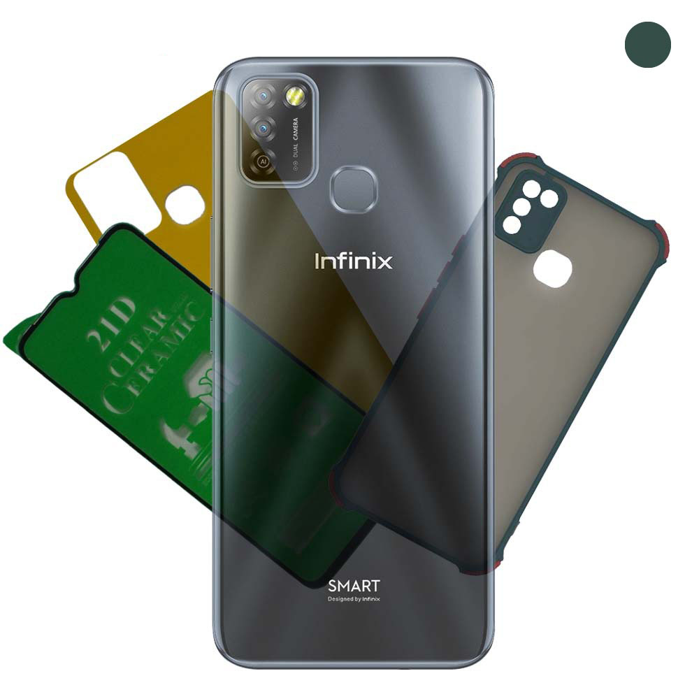  قاب ،محافظ صفحه نمایش ومحافظ پشت گوشی اینفینیکس مدل Infinix Smart 5 