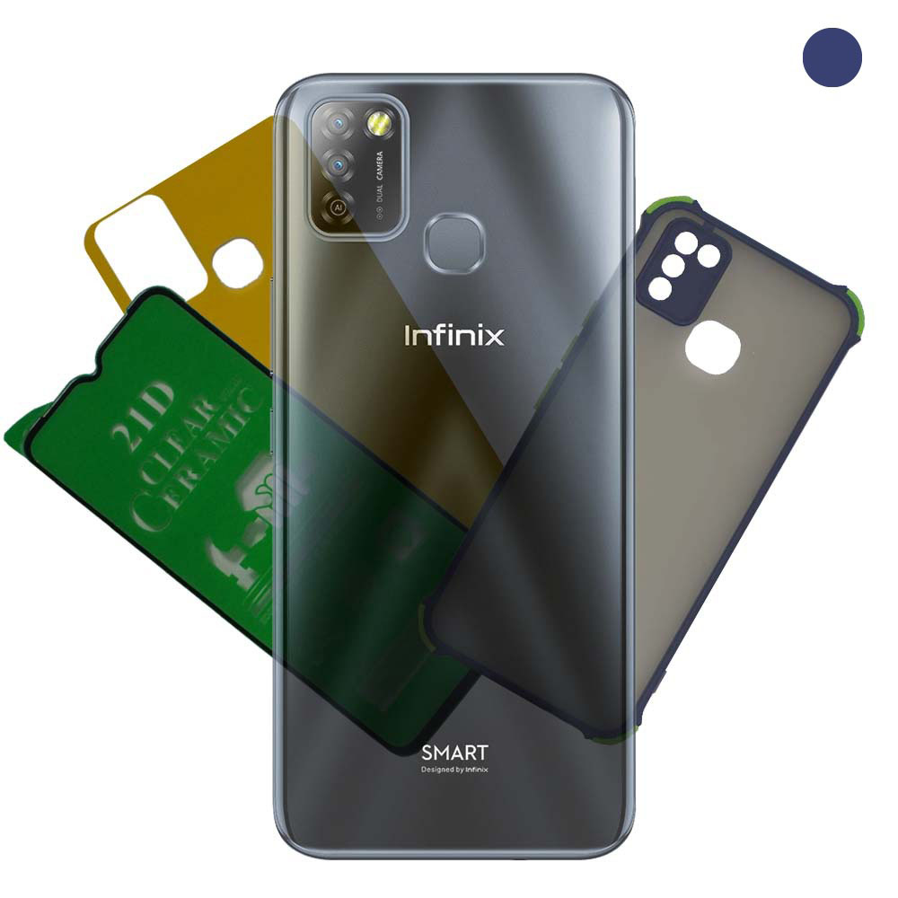  قاب ،محافظ صفحه نمایش ومحافظ پشت گوشی اینفینیکس مدل Infinix Smart 5 